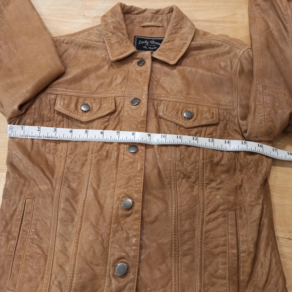 LUCKY BRAND women's Leather Trucker Jacket. SZ XS - Picture 15 of 16
